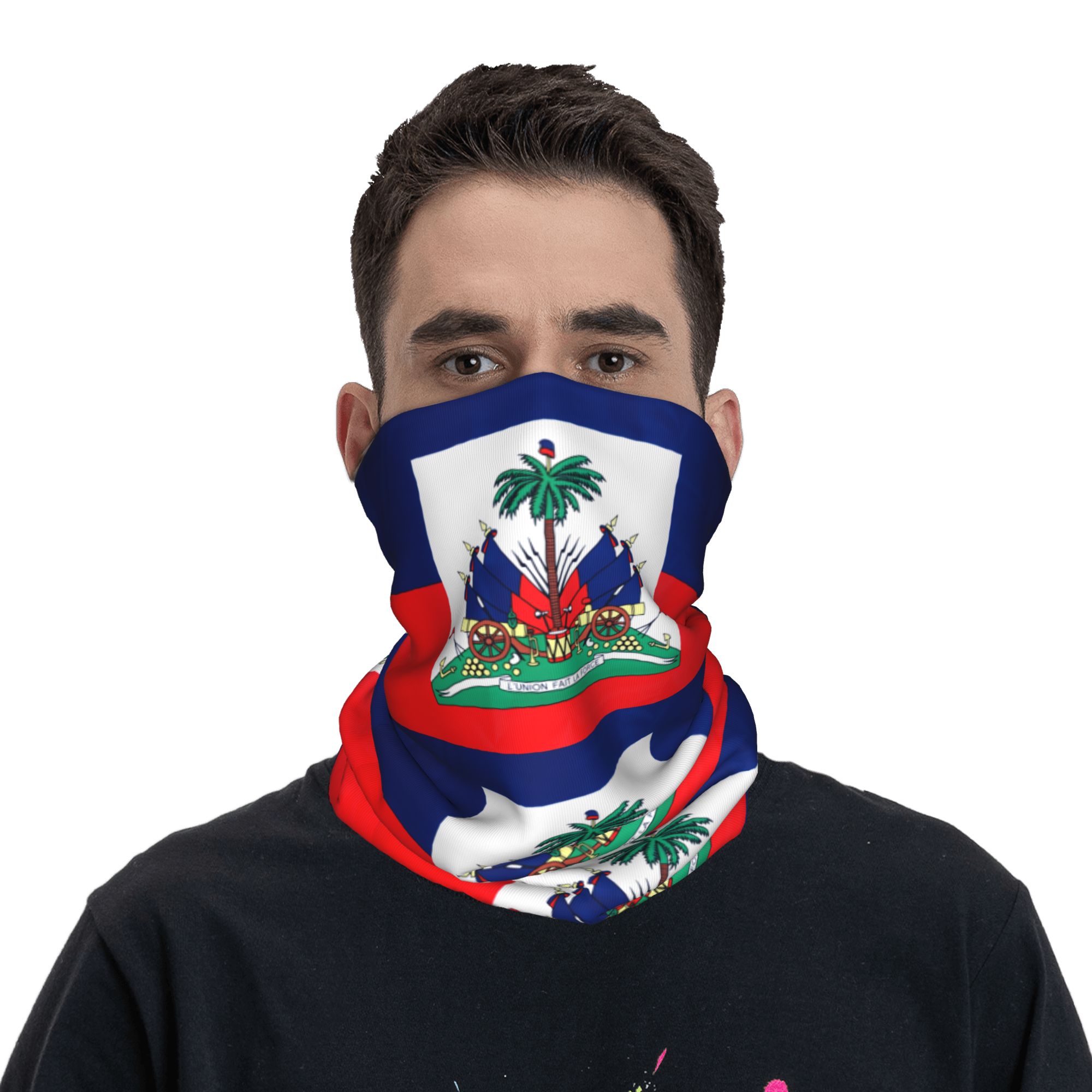 Fishing Mask Sun Protection - アウトドアスポーツバラクラバハイチ国旗自転車マスクソフトバイクフェイスマスクおしゃれな狩猟釣り日焼け止めネックゲイター