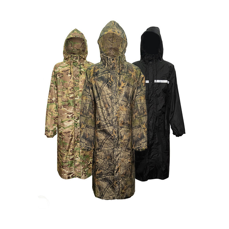 男性と女性のためのカモフラージュロングレインコート、迷彩防水 - Fishing Rain Suit のレビューと価格