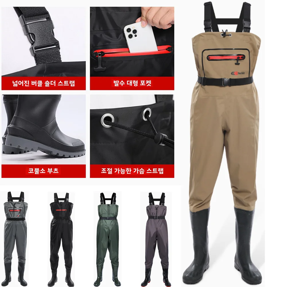 防水チェストウェーダー釣りパンツ靴ブーツウェーダーセット肥厚 - Fishing Waders のレビューと価格