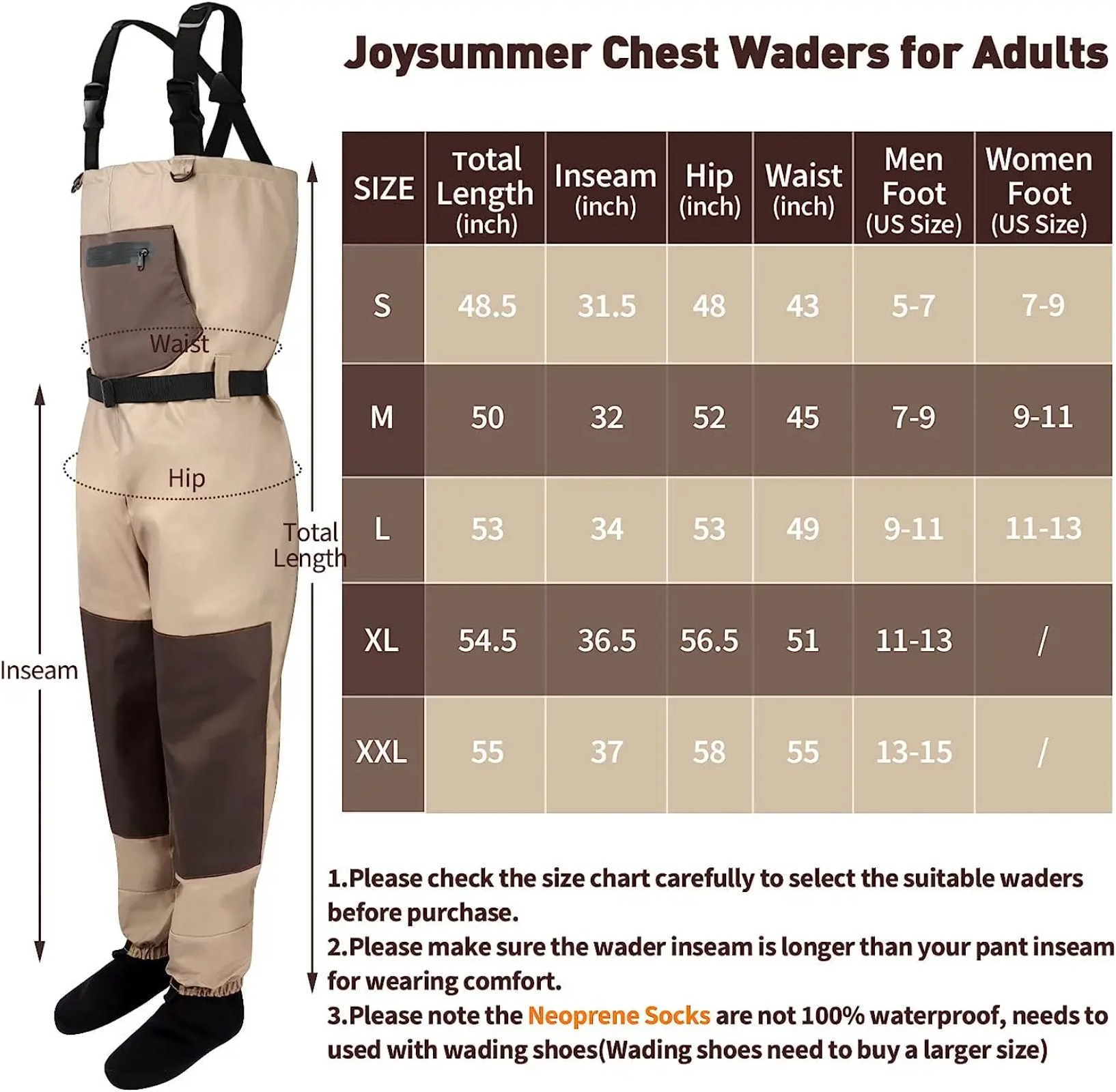 Goture 3層構造の通気性・防水性のあるチェストウェーダ - Fishing Waders のレビューと価格