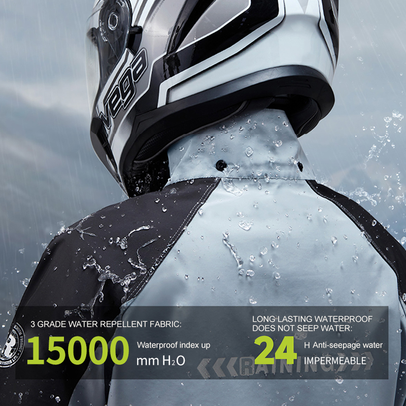 男女兼用反射材付きバイク用レインスーツ、防水透湿レインジャケ - Fishing Rain Suit のレビューと価格